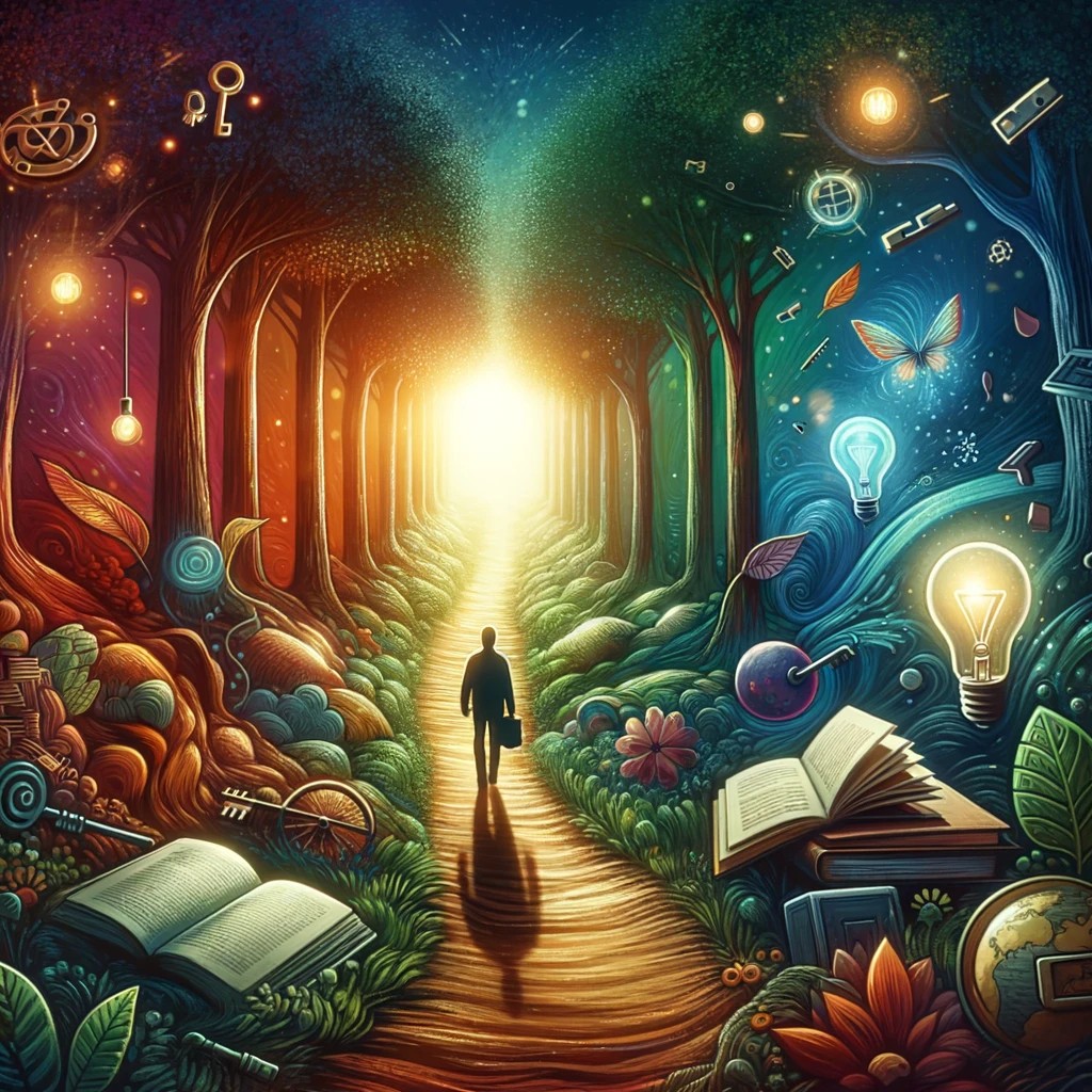 Un homme qui avance pour apprendre à mieux se connaitre afin d'améliorer son estime de soi