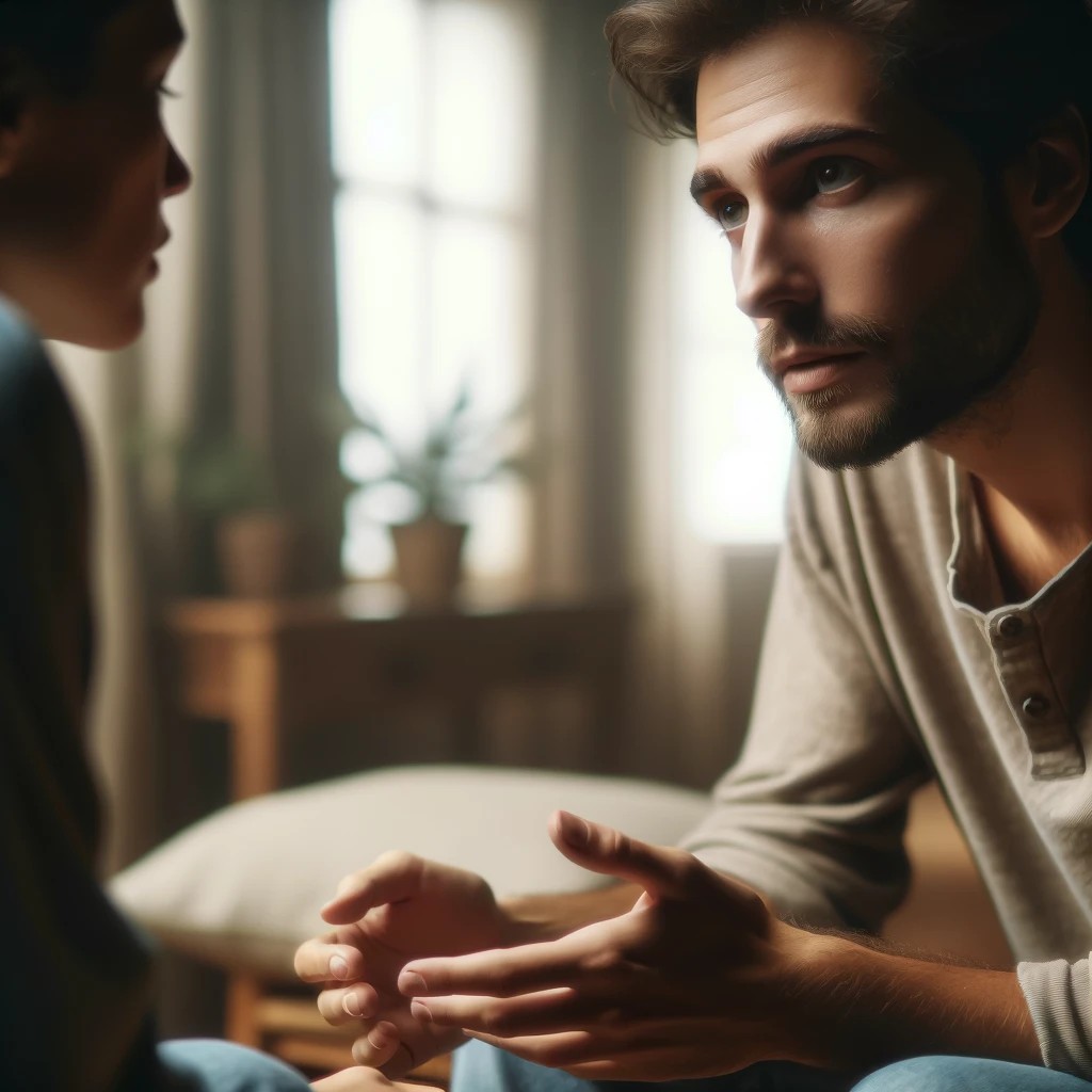 Un homme qui exprime ses sentiments afin d'être plus authentique ce qui peut l'aider à mieux s'aimer