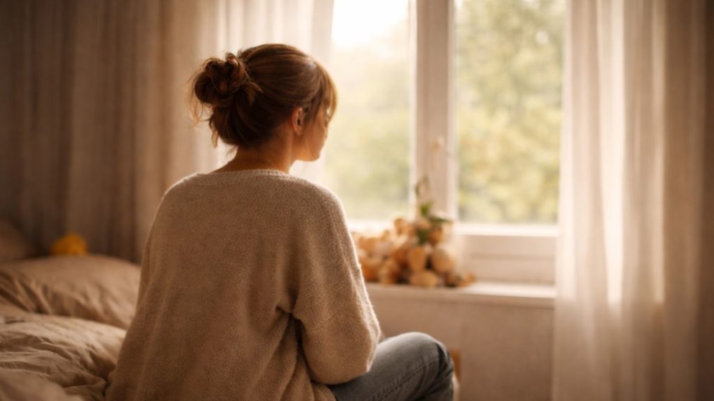 maman vue de dos, moment de réflexion et de charge mentale maman