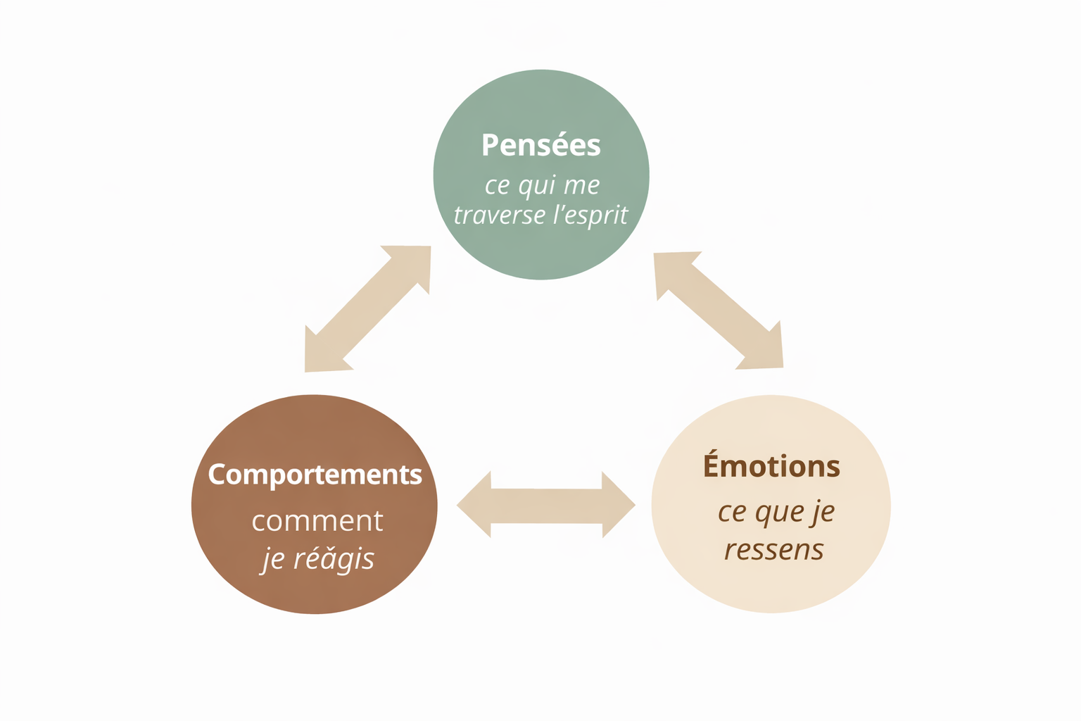 Relation entre les pensées, les émotions et les comportements