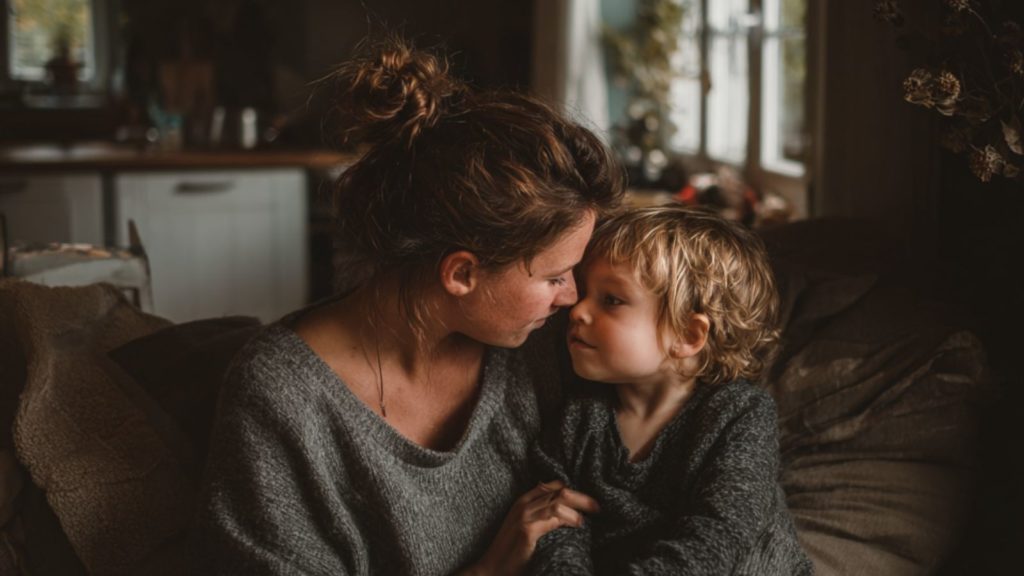 maman qui passe un moment de qualité ave son enfant
